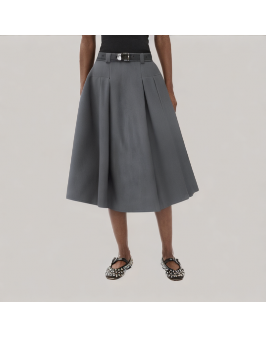 High End Pleated Black Skirt 