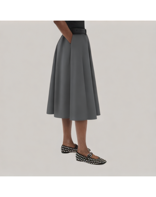 High End Pleated Black Skirt 