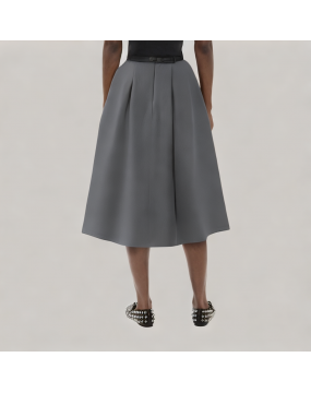 High End Pleated Black Skirt 