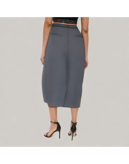 A Line Mid Length Suit Skirt 