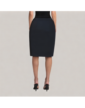 Dark Navy Suit Hip Skirt 