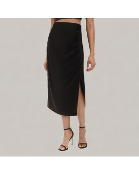 Silk Hip Wrapped Suit Skirt 