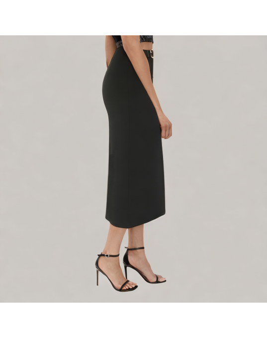 Silk Hip Wrapped Suit Skirt 