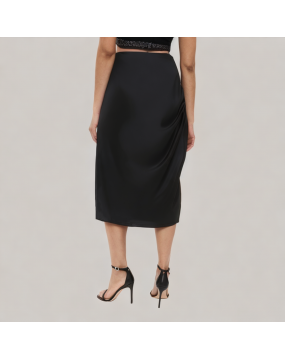Silk Hip Wrapped Suit Skirt 