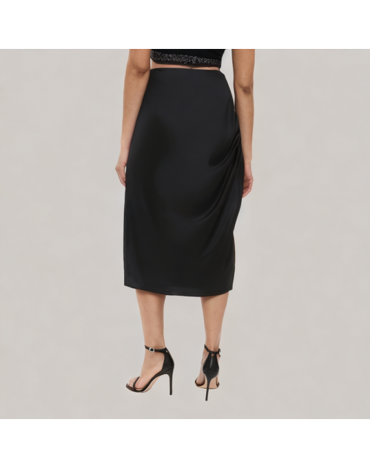 Silk Hip Wrapped Suit Skirt 