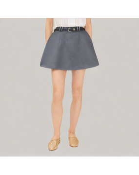 Gray High Waisted Suit Skirt