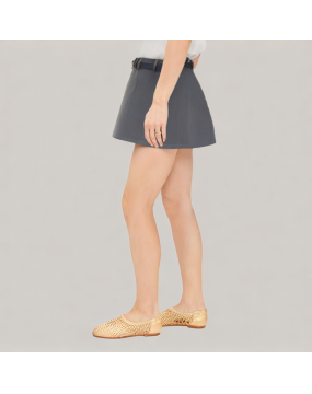 Gray High Waisted Suit Skirt