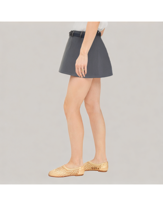Gray High Waisted Suit Skirt