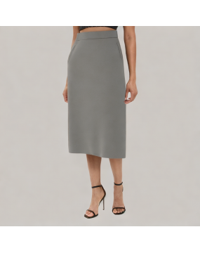 High Waisted Slit Straight Suit Skirt 