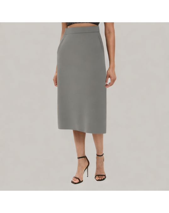 High Waisted Slit Straight Suit Skirt 