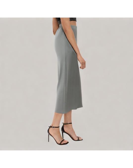 High Waisted Slit Straight Suit Skirt 