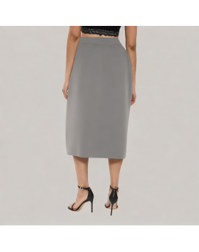 High Waisted Slit Straight Suit Skirt 