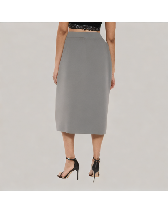 High Waisted Slit Straight Suit Skirt 