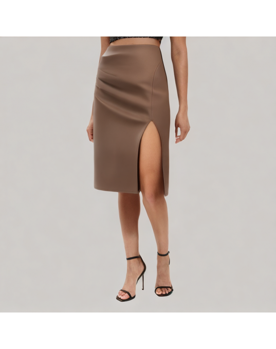 High Waisted Side Slit Hip Wrapped Suit Skirt 