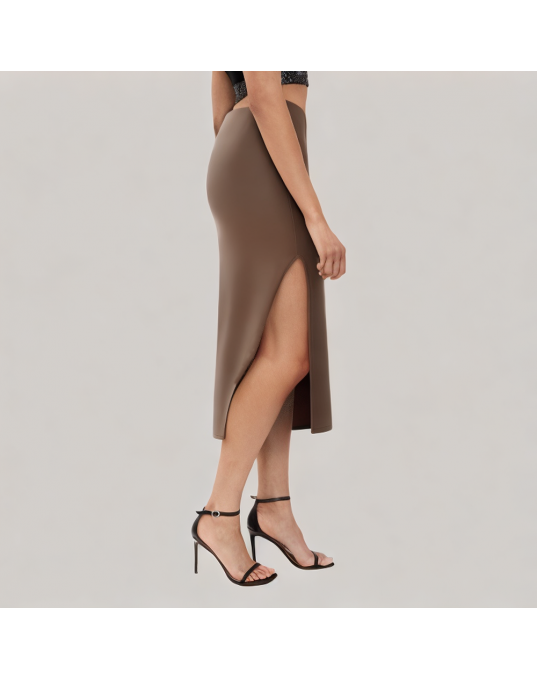 High Waisted Side Slit Hip Wrapped Suit Skirt 