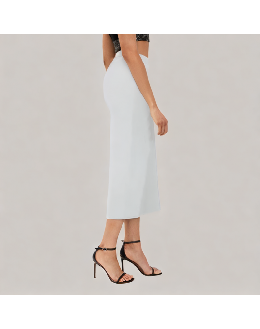 Pleated Slit Suit Skirt