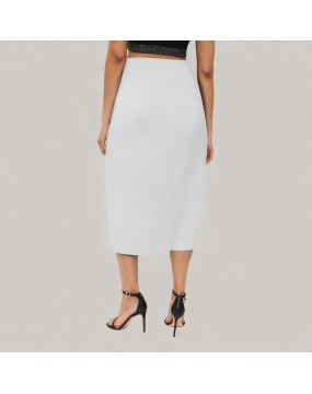 Pleated Slit Suit Skirt