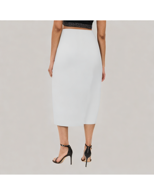 Pleated Slit Suit Skirt