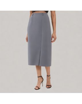 Side Slit A Line Suit Skirt 