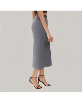 Side Slit A Line Suit Skirt 