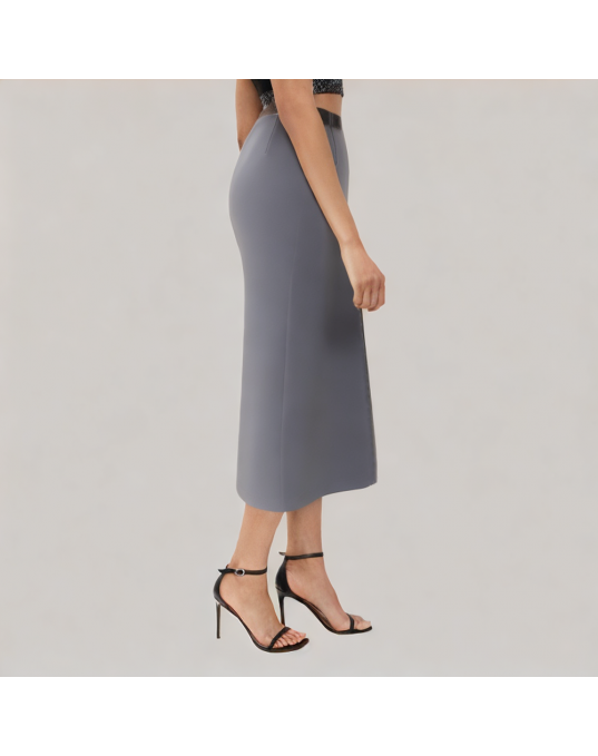 Side Slit A Line Suit Skirt 