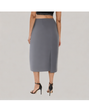Side Slit A Line Suit Skirt 