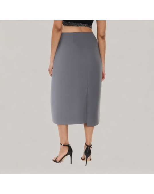Side Slit A Line Suit Skirt 