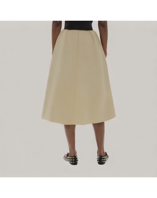 Grey Pleated Suit Skirt 