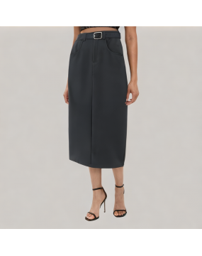 High Waisted H Shaped Suit Skirt 
