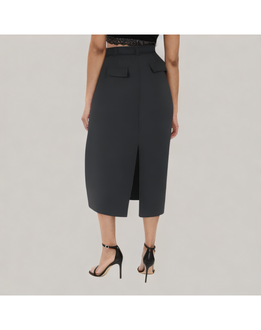 High Waisted H Shaped Suit Skirt 