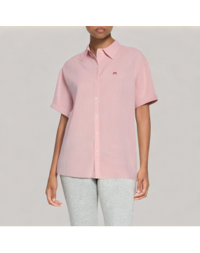 Simple And Capable Short Sleeved Striped Shirt 