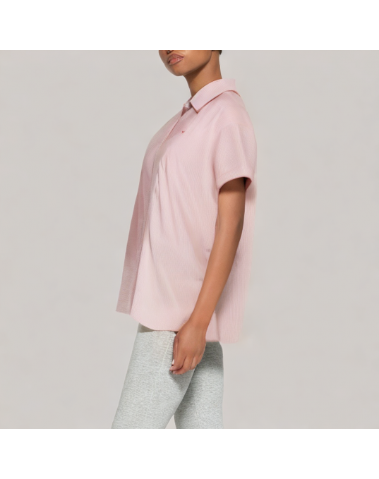 Simple And Capable Short Sleeved Striped Shirt 