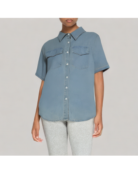 Retro Denim Short Sleeved Shirt