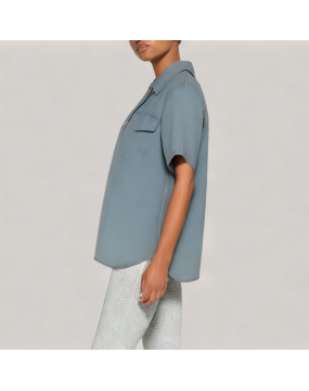 Retro Denim Short Sleeved Shirt