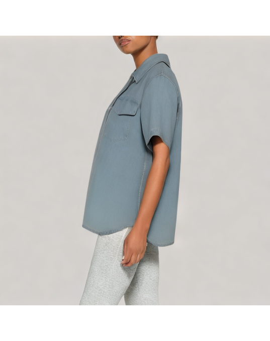 Retro Denim Short Sleeved Shirt