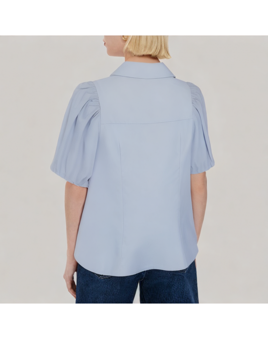 Shoulder Hollow Short Sleeved Shirt