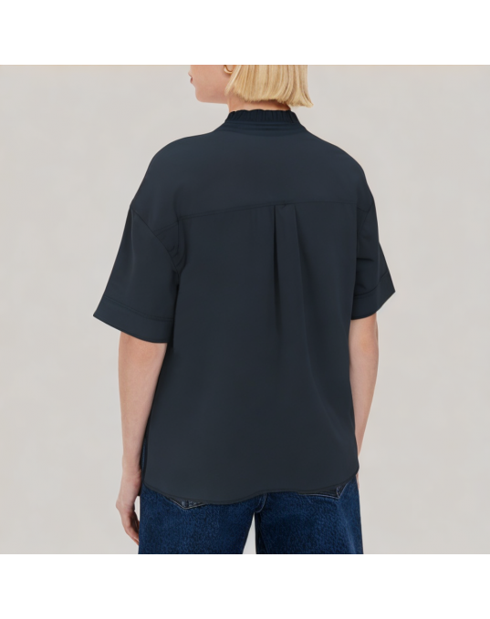Asymmetric Lace Short Sleeved Shirt 