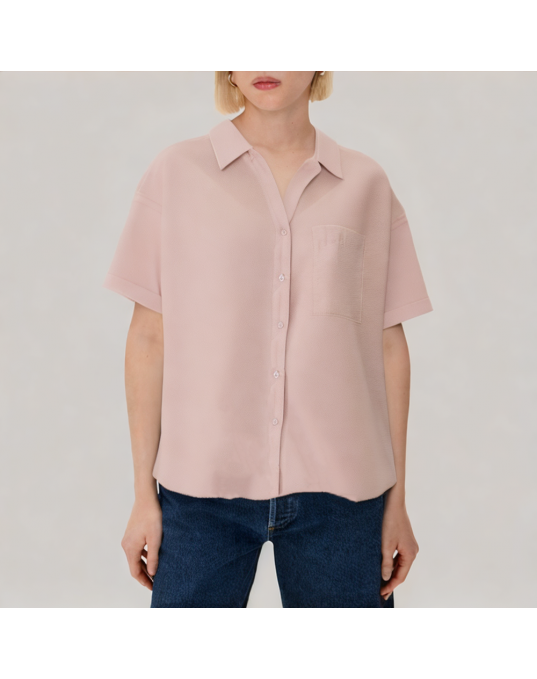 Simple Flying Sleeve Short Sleeved Shirt 