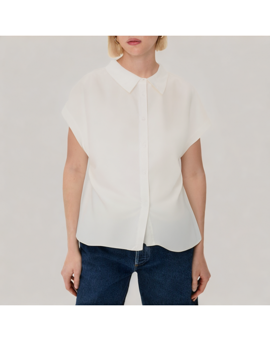 White Waist Short Sleeved Shirt