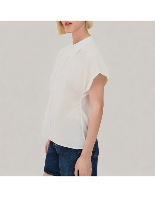 White Waist Short Sleeved Shirt