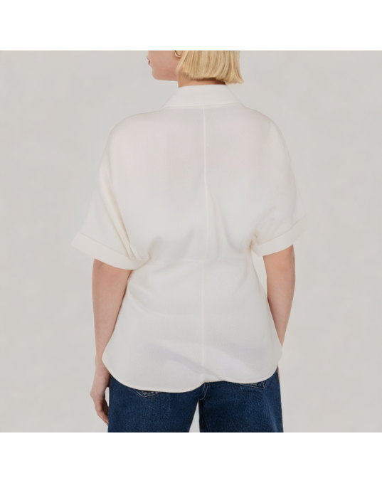 White Waist Short Sleeved Shirt