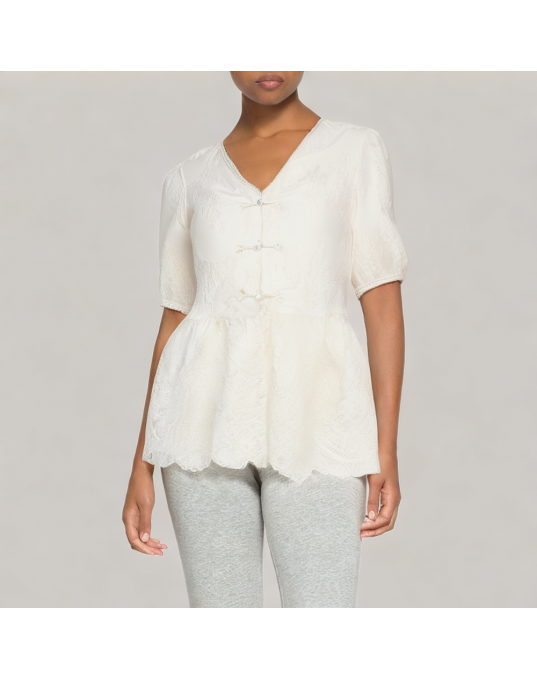 Ladies Lace Embroidered Shirt 