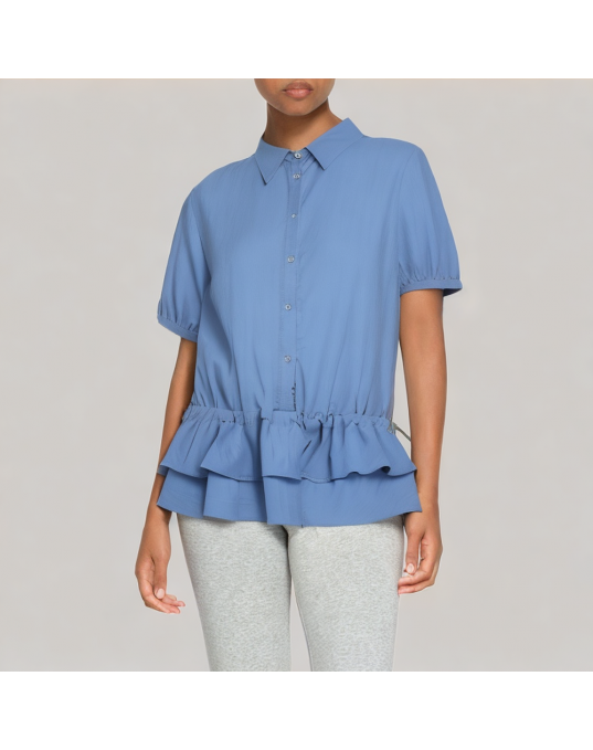 Ruffled Drawstring Waist Shirt 