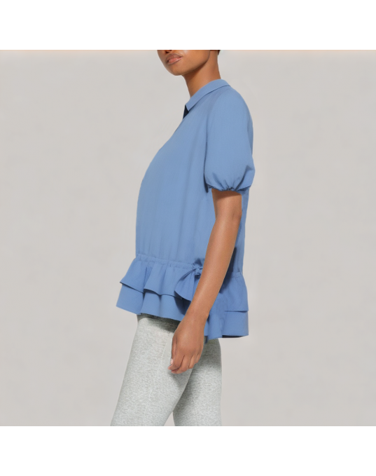 Ruffled Drawstring Waist Shirt 