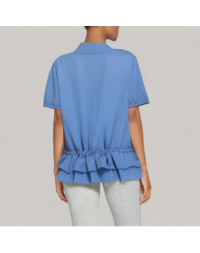Ruffled Drawstring Waist Shirt 