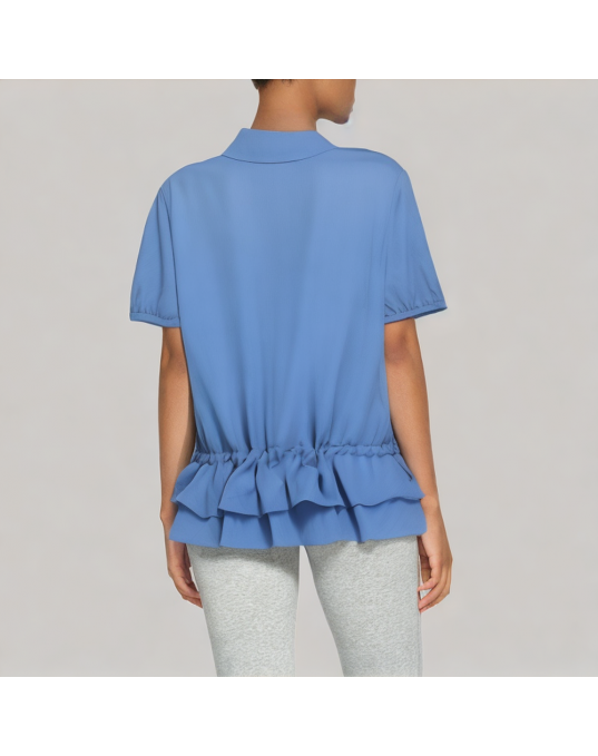 Ruffled Drawstring Waist Shirt 