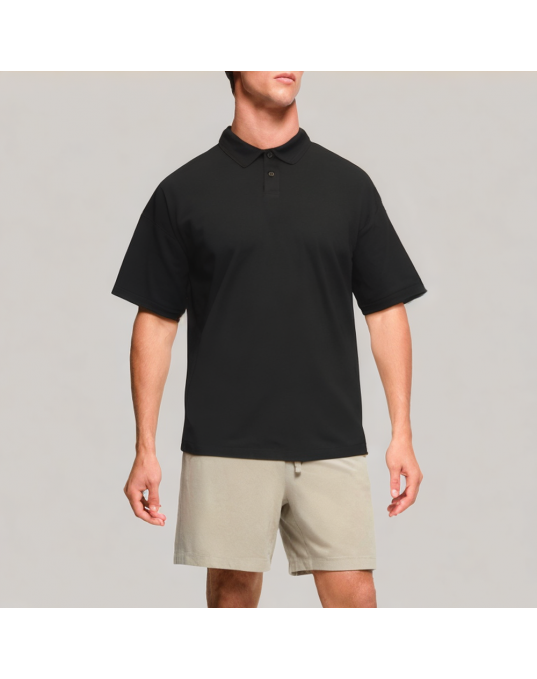 Men's Solid Color Short Sleeved Polo Shirt