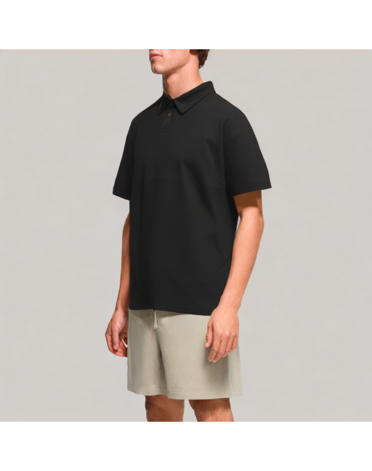 Men's Solid Color Short Sleeved Polo Shirt