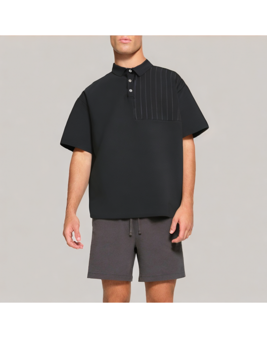 Men's Patchwork Striped POLO Shirt 