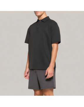 Loose Waffle Short Sleeved Polo Shirt
